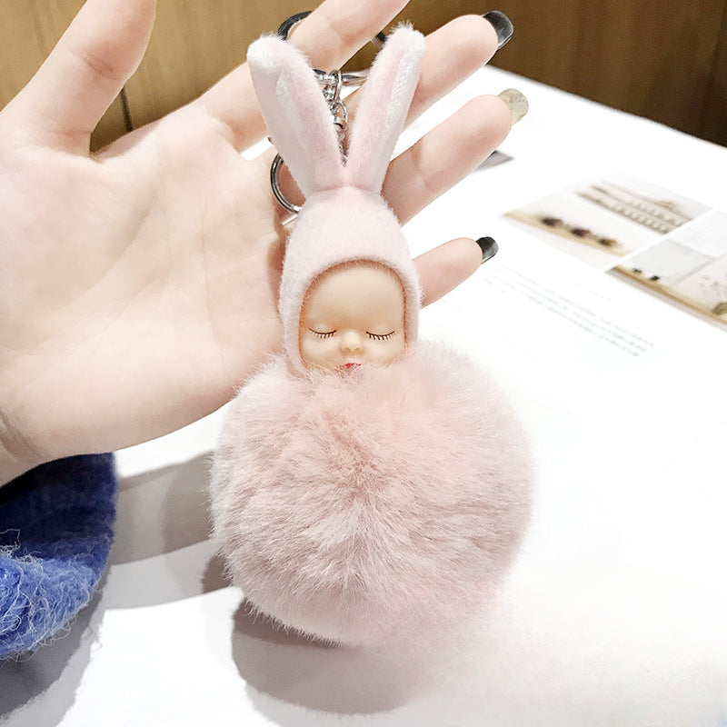 Wholesale Sleeping Doll Plush Rabbit Keychains